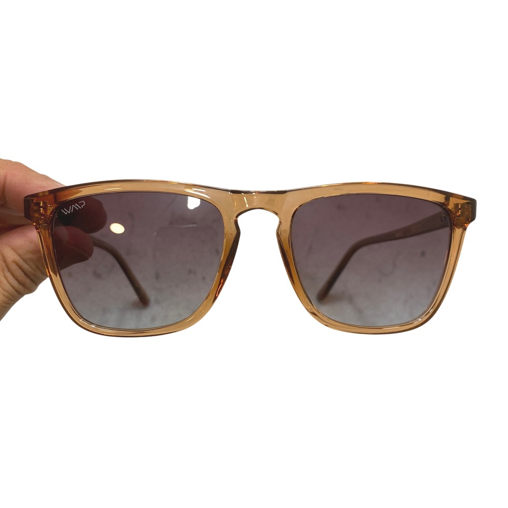 WMP Wesley Sunglasses Unisex OS Amber Brown Transparent Square Frame Gradient